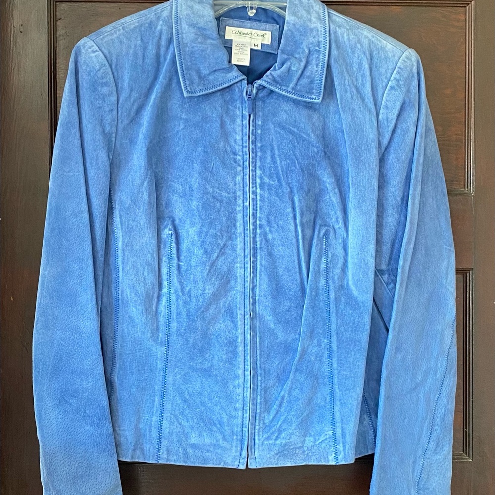 Cornflower Blue Genuine Leather Jacket